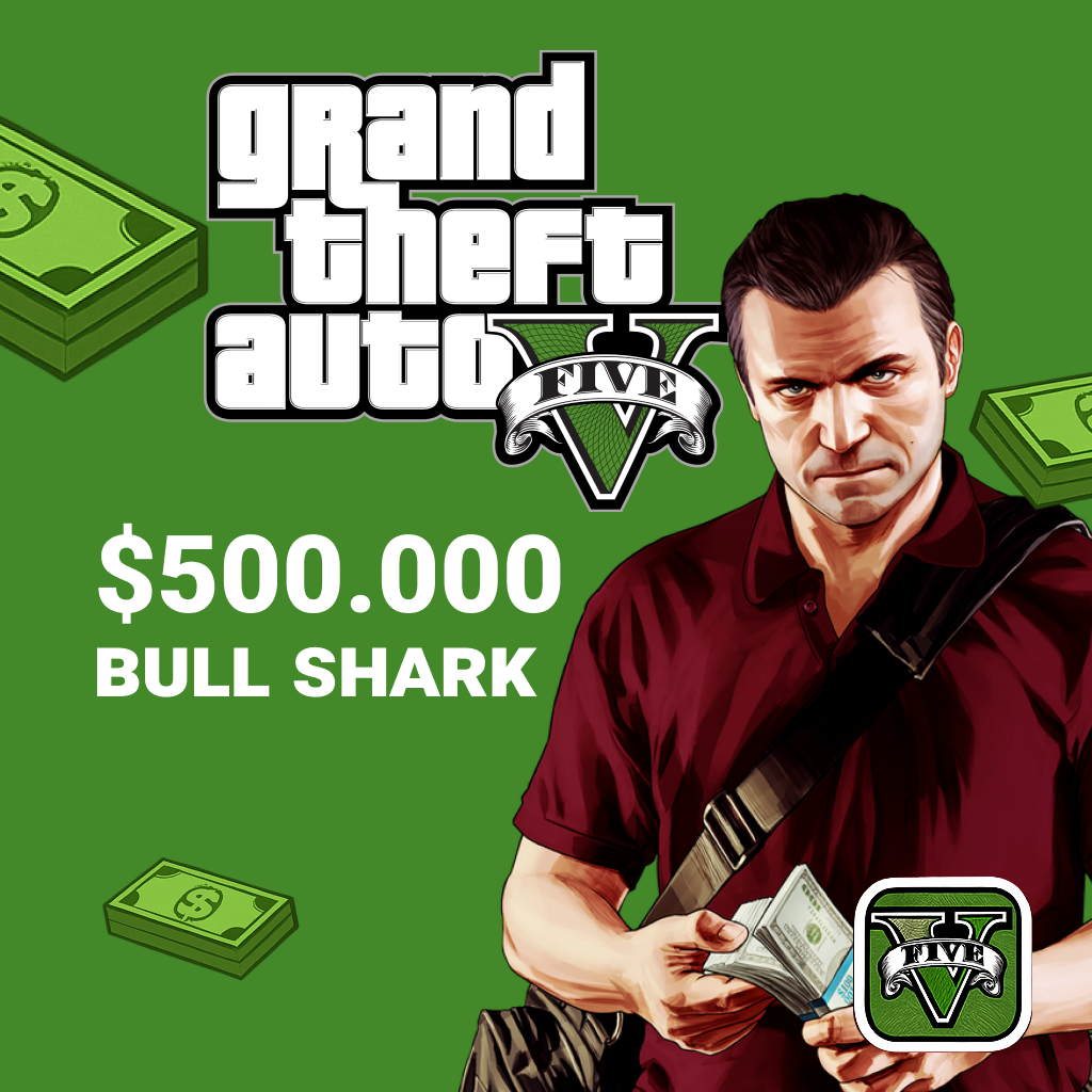 Grand Theft Auto V $500.000 Bull Shark Cash Card rockstar GL - Gems