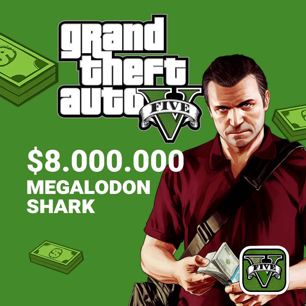 Grand Theft Auto V $8.000.000 Megalodon Shark Cash Card rockstar GL - Gems