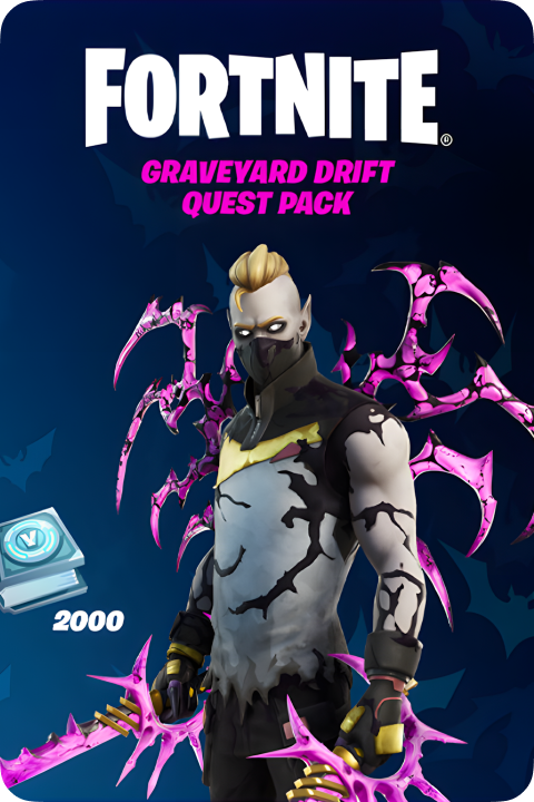 Fortnite DLC graveyard drift quest pack + 2000 v-bucks challenge ключ xbox one/xbox series s/xbox series x TR - Premium Shop
