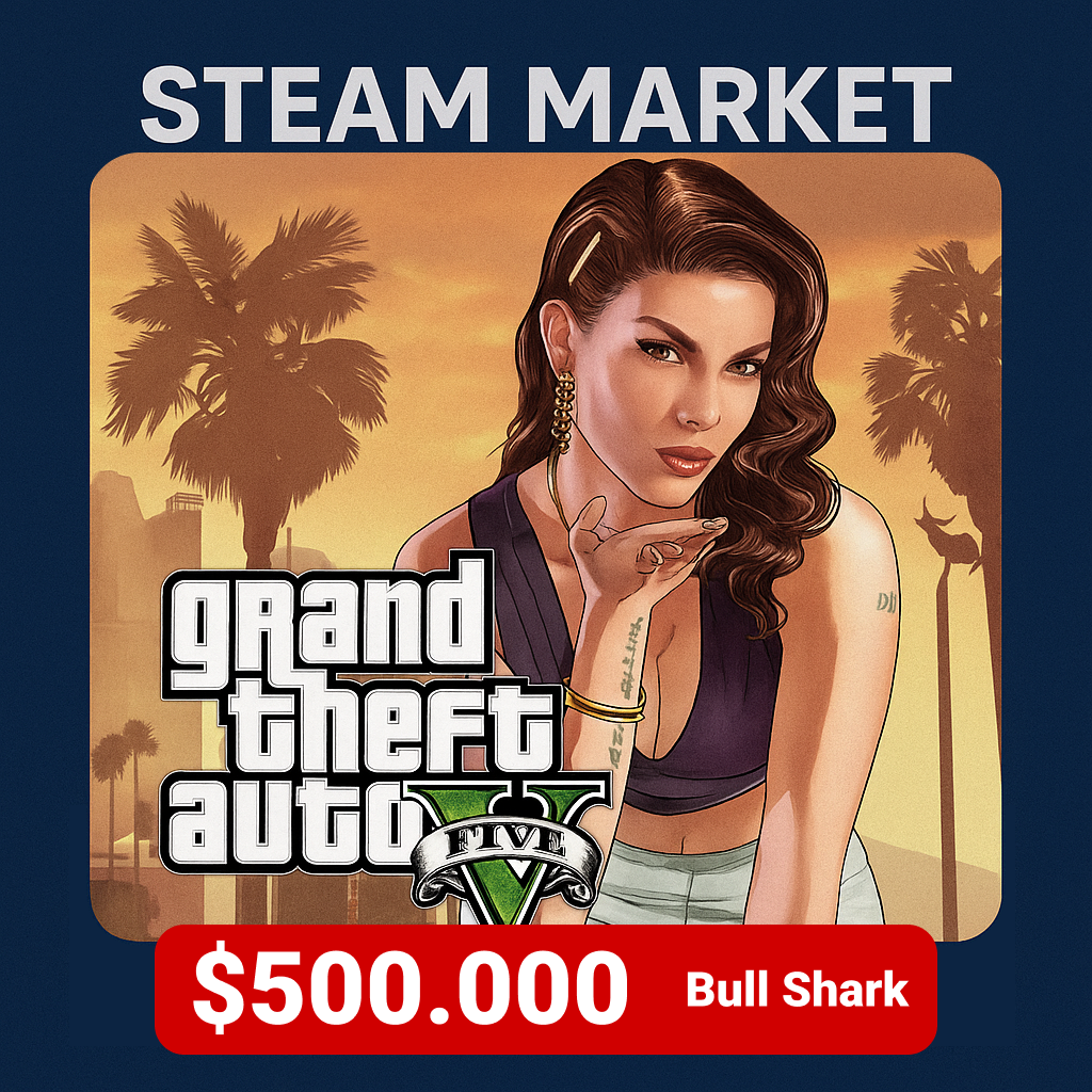 Grand Theft Auto V $500.000 Bull Shark Cash Card код пополнения rockstar GL - Steam Market