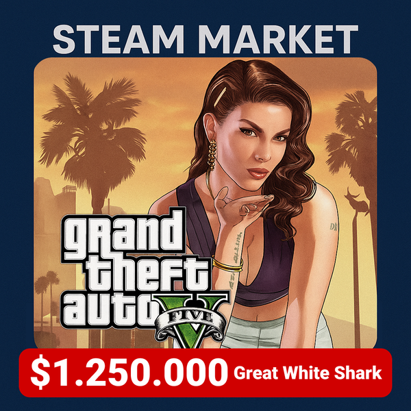 Grand Theft Auto V $1.250.000 Great White Shark Cash Card код пополнения xbox GL - Steam Market