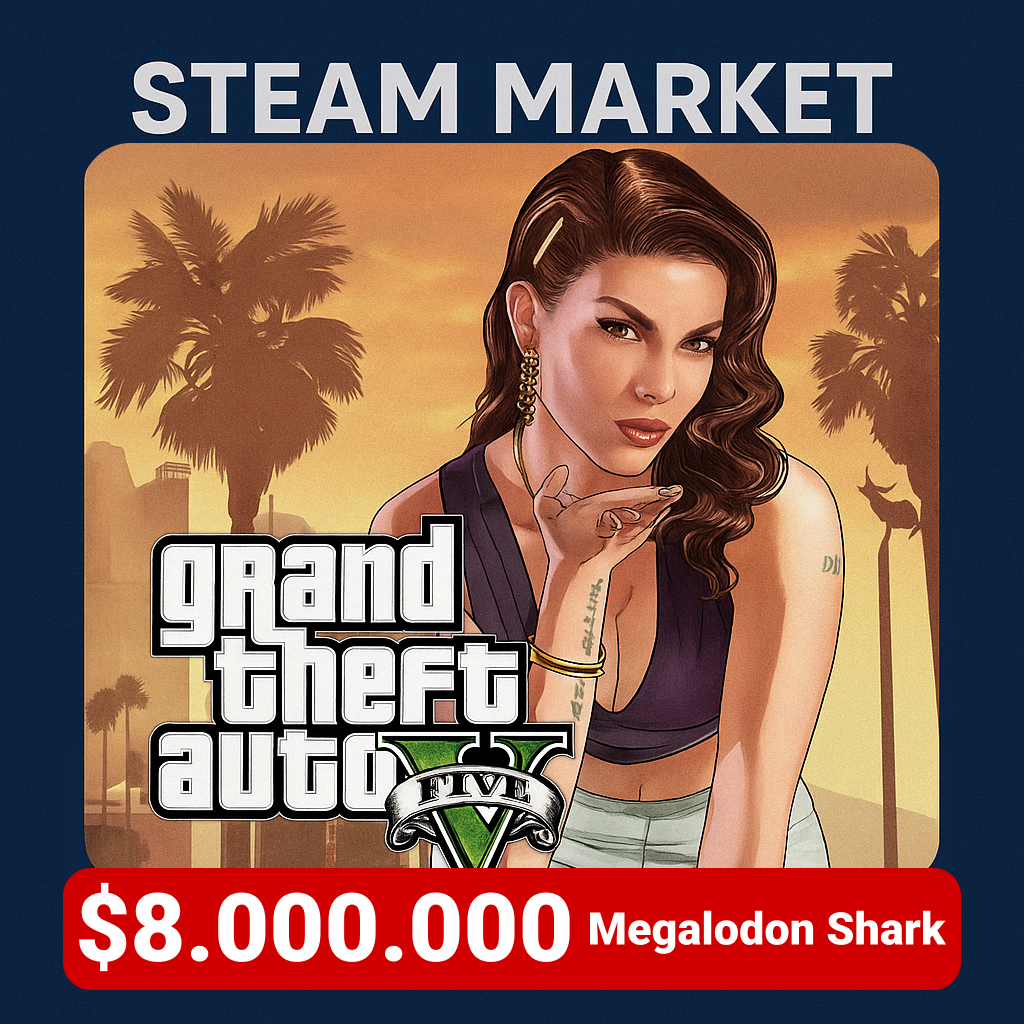Grand Theft Auto V $8.000.000 Megalodon Shark Cash Card код пополнения xbox GL - Steam Market