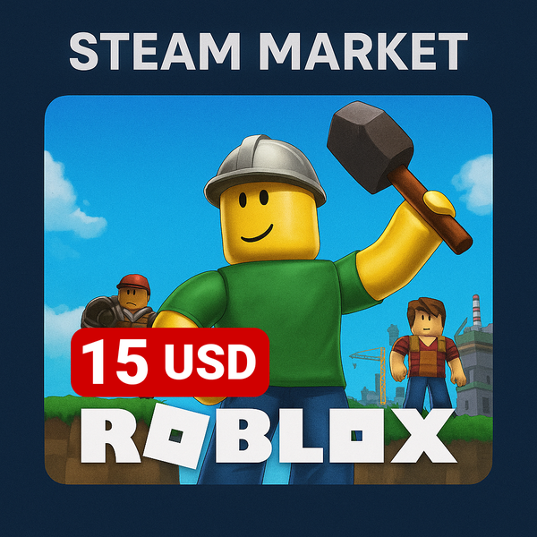 Roblox 15 USD код пополнения roblox GL - Steam Market