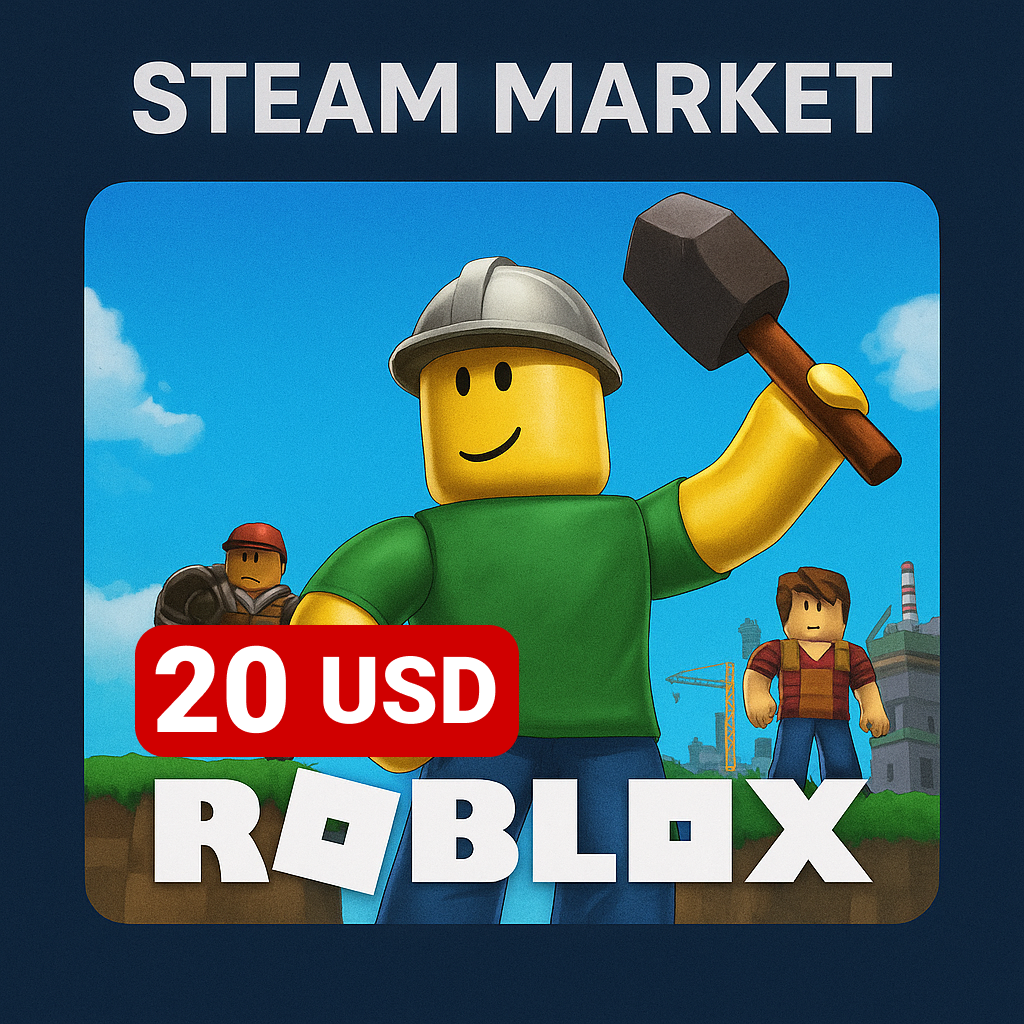 Roblox 20 USD код пополнения roblox GL - Steam Market